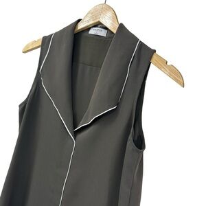 Aritzia Babaton Khaki Olive Green Sleeveless Blouse, Small